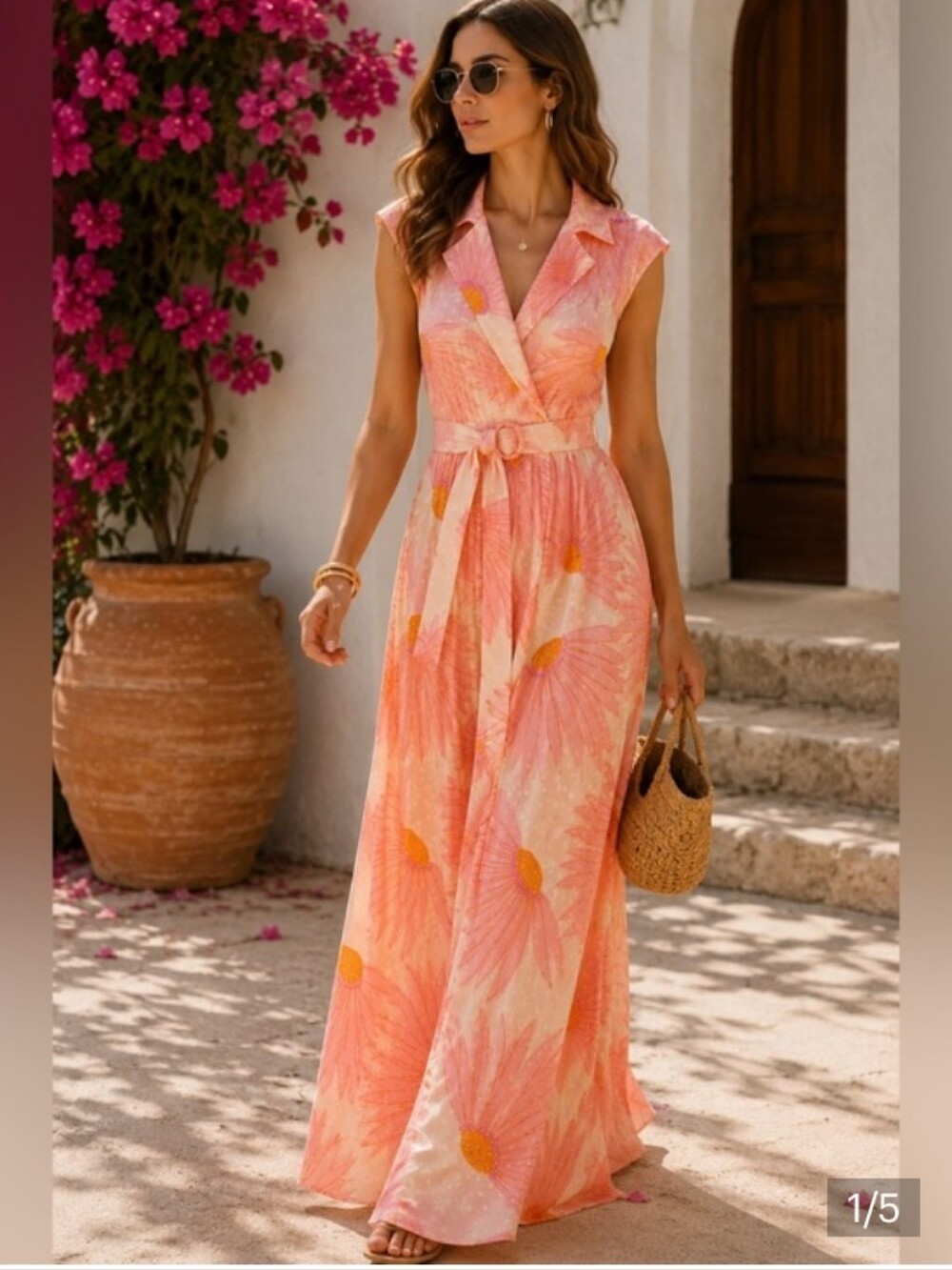 Kate Spade Falling Flowers Silk Blend Floral Wrap Maxi Dress Size 4 MSRP $495